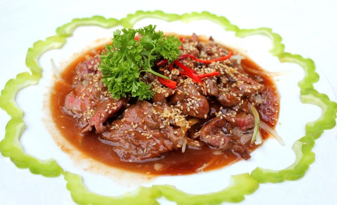 thịt bò hấp bia