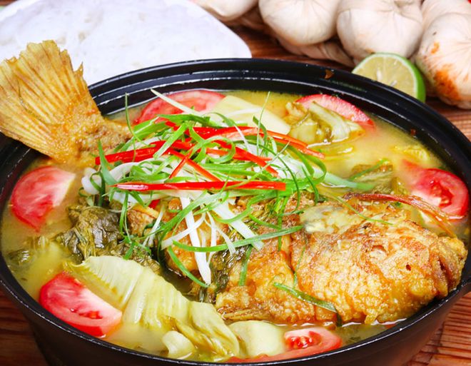 Cá hấp dưa chua