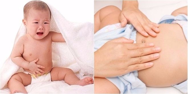 bụng trẻ sơ sinh sôi