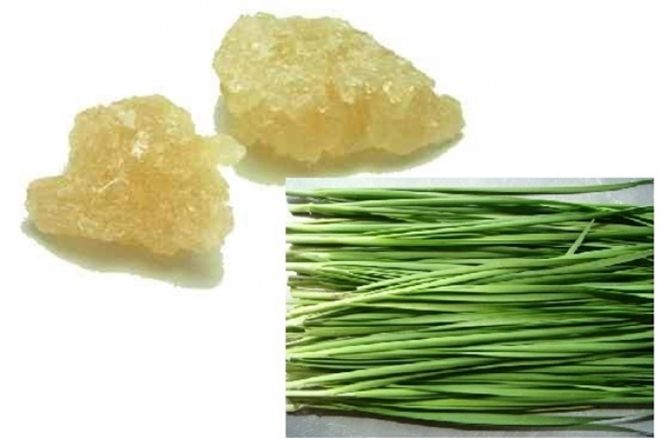 lá hẹ hấp đường phèn trị ho