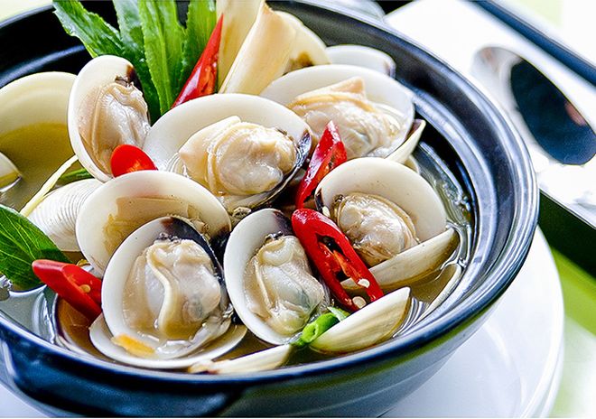 ngao hấp sả gừng
