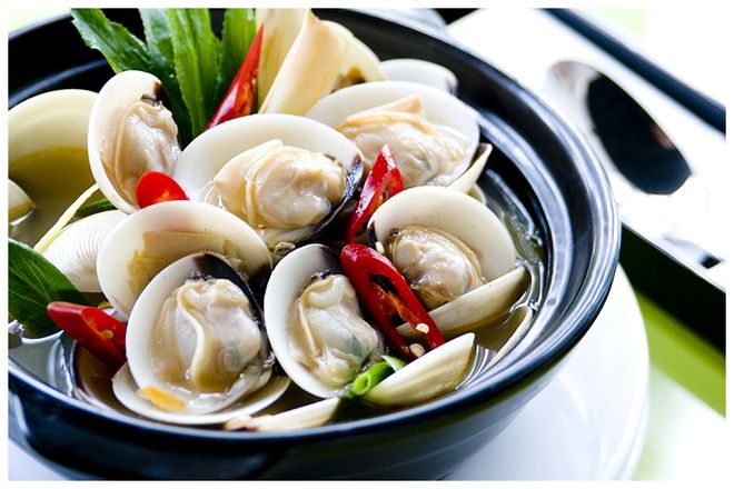 món nghêu hấp