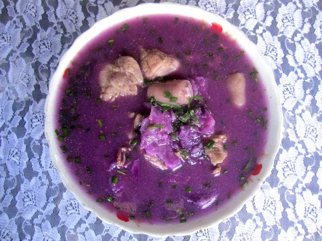 canh khoai mỡ nấu sườn