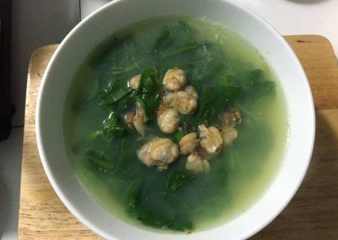 canh ngao nấu mồng tơi