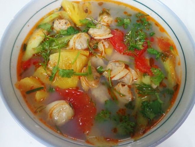 canh ngao nấu dứa