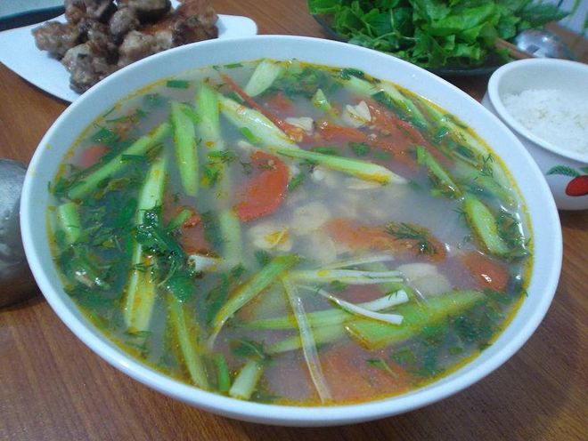 canh ngao nấu dọc mùng