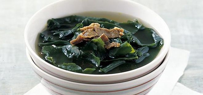 canh rong biển nấu thịt bò