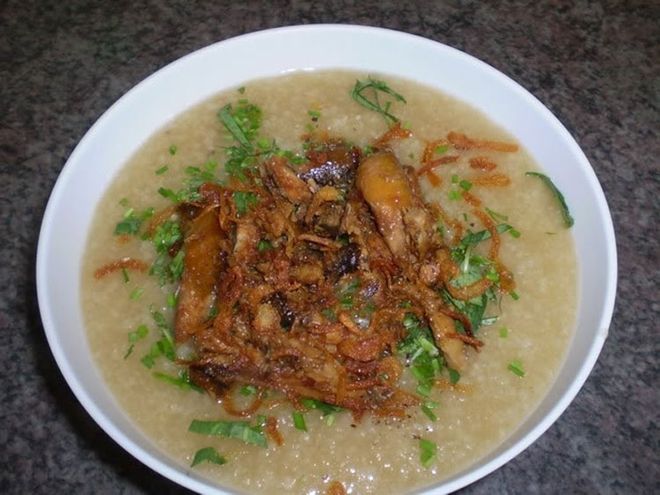 cháo chim bồ câu xay nhuyễn