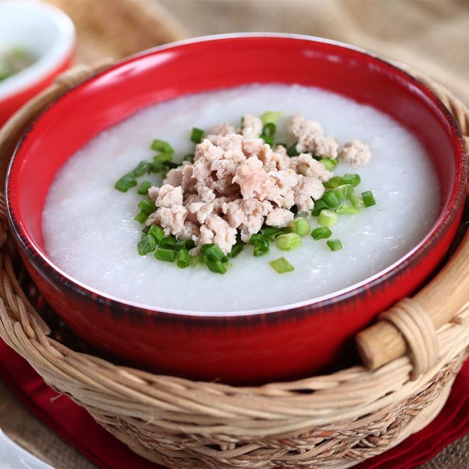 nấu cháo thịt băm