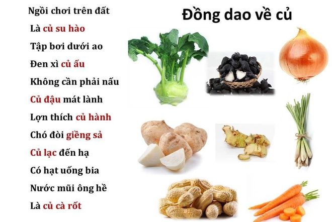 đồng dao về củ quả