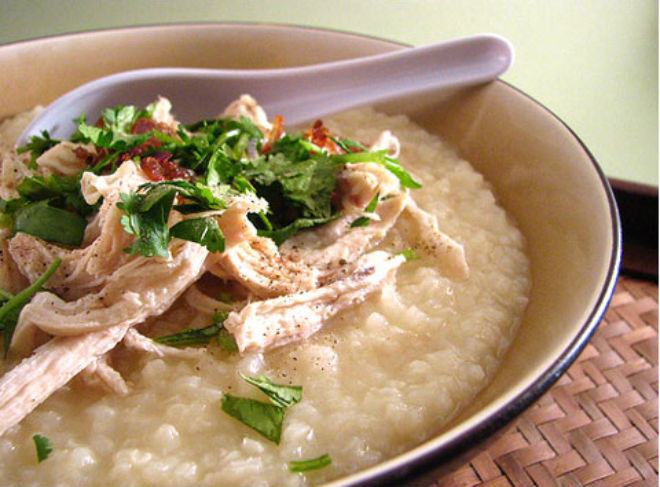 cháo đã nấu xong