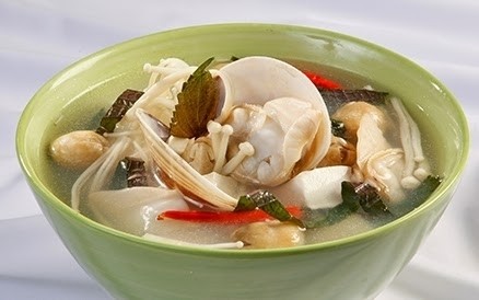 canh ngao nấm.