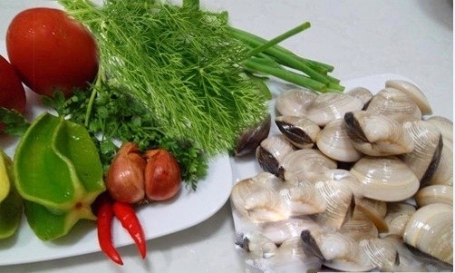 nguyên liệu ngao nấu khế