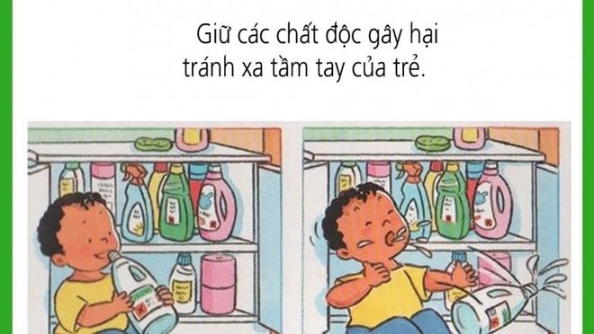 bé nghịch hóa chất bị ngộ độc