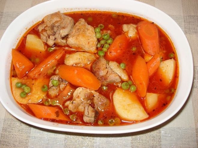 đậu nấu thịt gà