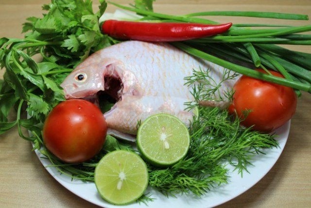 nguyên liệu cho canh cá nấu thì là