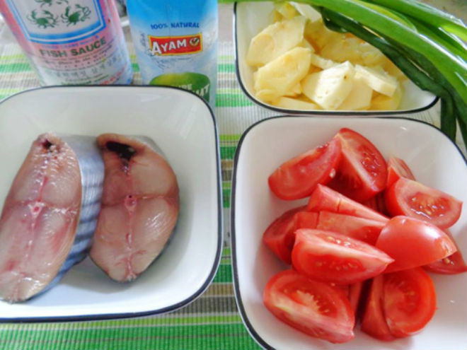 nguyên liệu cho canh cá nấu dứa