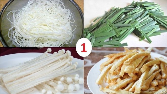 nguyên liệu cho bún gạo khô xào chay