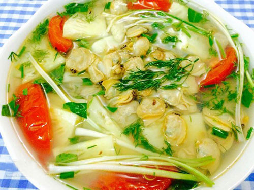 Canh chua ngao với dứa