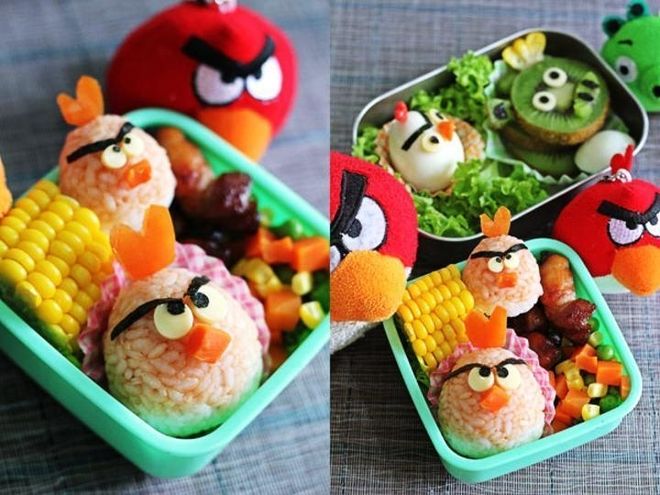 món ăn hình angrybird cho bé