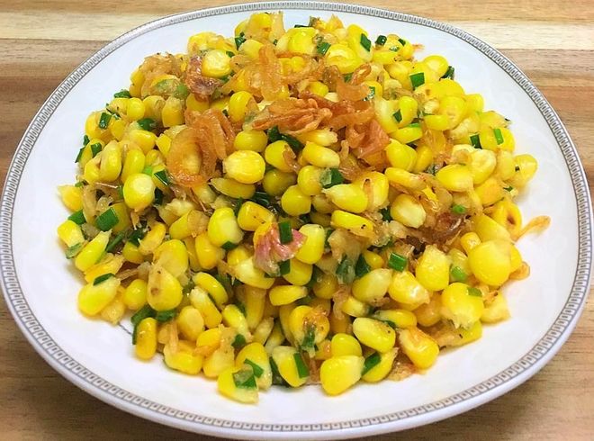 bắp xào tép khô