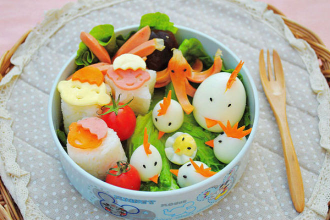 cơm hộp bento theo phiên bản khu vườn mini