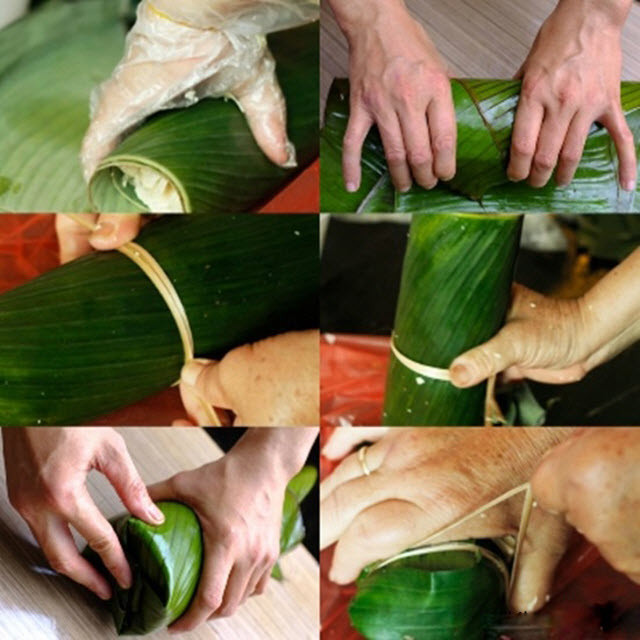 gói giò bằng lá chuối