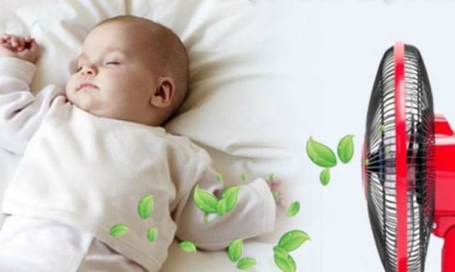 không để máy quạt hướng thẳng vào người bé sơ sinh