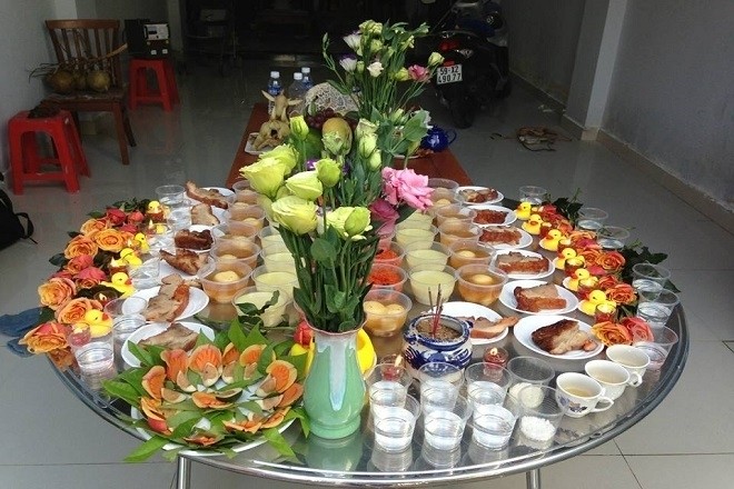 mâm cúng đầy tháng cho bé trai