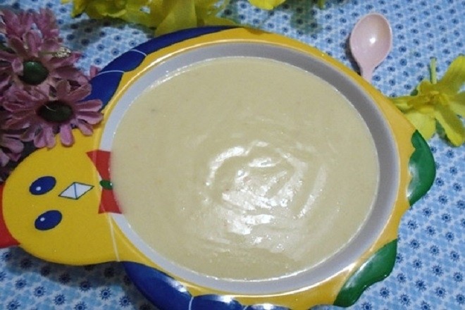 cháo bột khoai lang thịt gà