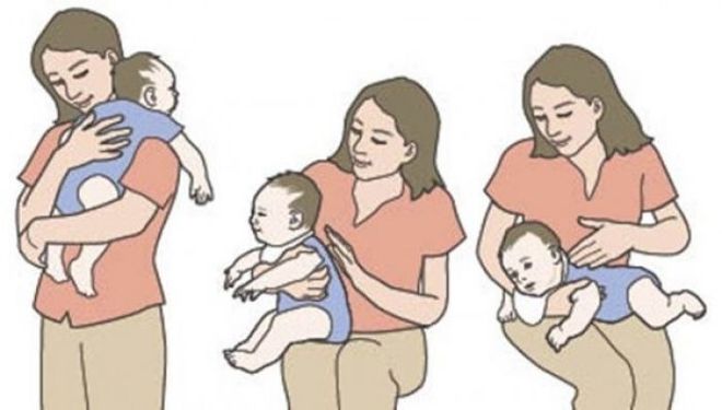 vỗ nhẹ cho trẻ ợ hơi sau khi bú