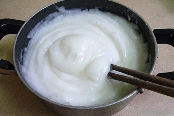 nấu bột đến sánh mịn