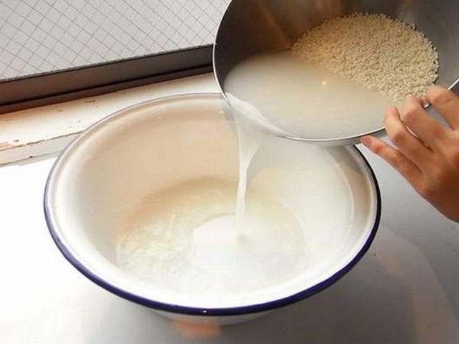 nước gạo ngâm ốc