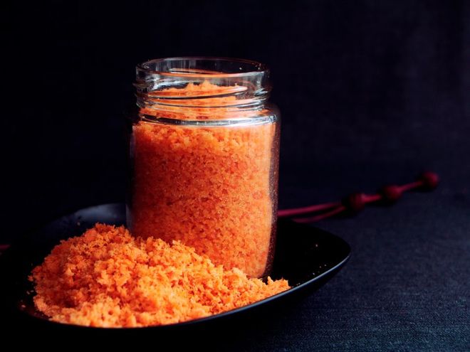 hoàn thành chà bông cá hồi