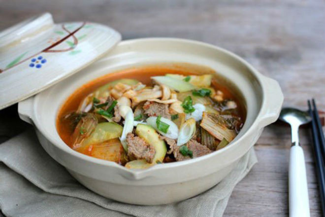 cách làm canh kim chi thịt bò