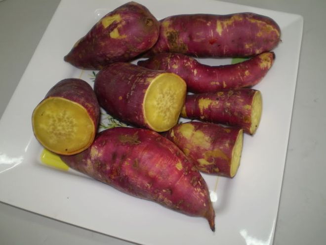 khoai được luộc chín