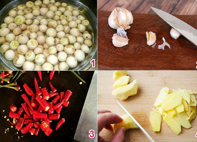 gừng tỏi ớt thái lát