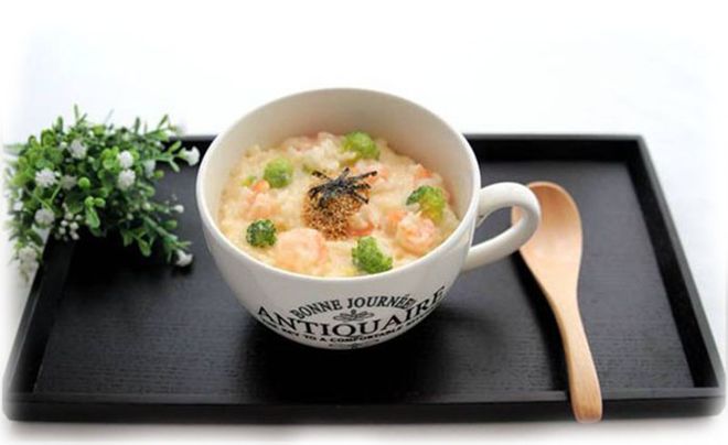 cháo tôm phô mai cải xanh