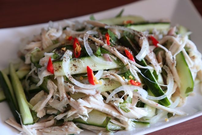 cách làm nộm gà dưa chuột