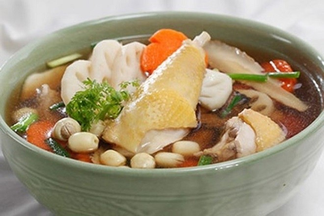 gà nấu nấm hương