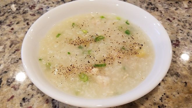 món cháo thịt gà khoai tây