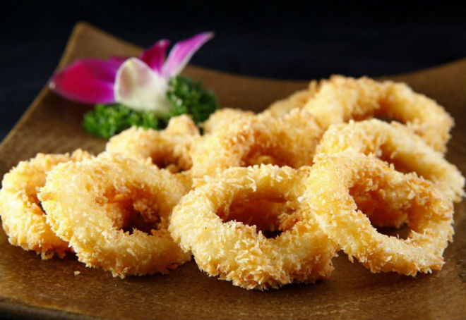 mực ống chiên giòn