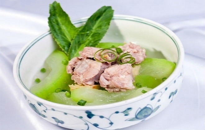 cách nấu canh bí với sườn non
