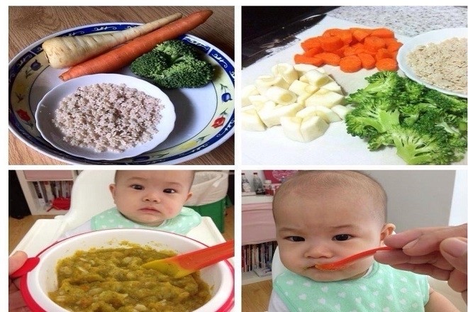 đa dạng thành phần và nguyên liệu nấu cháo ăn dặm cho bé