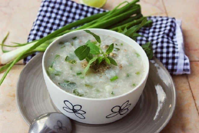 cháo thịt gà bí đao