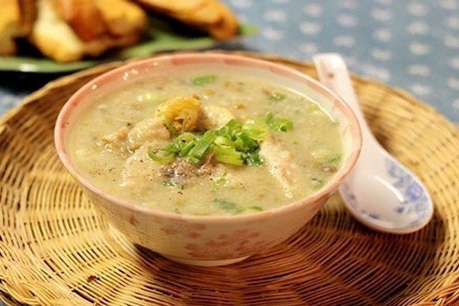 cháo gà đào chín