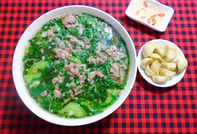 canh cua rau đay