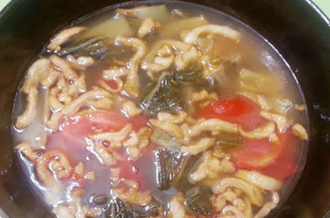 cho tóp mỡ vào canh