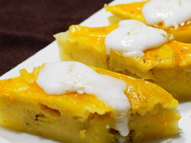 bánh chuối hấp bột mì
