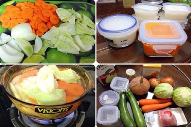 các loại rau củ có thể chế biến thức ăn dặm cho bé